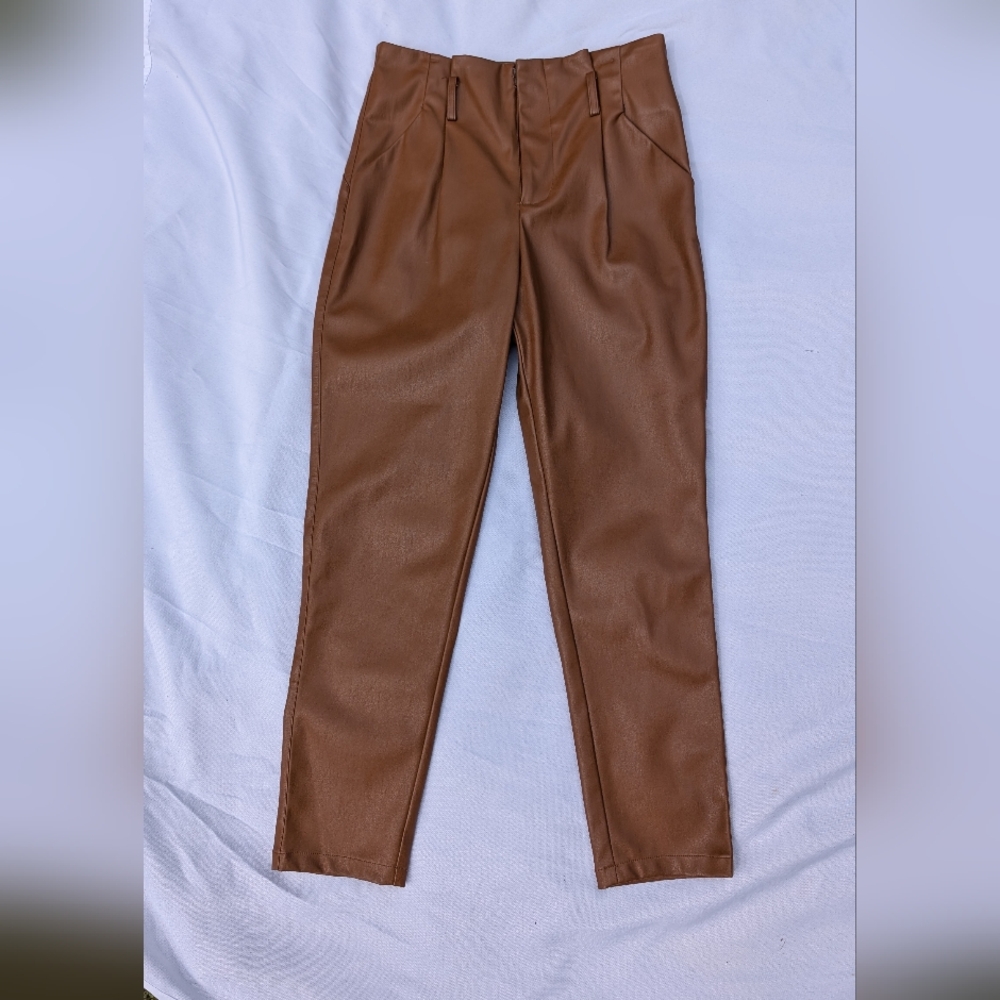 Lucy Paris Brown Ankle Cropped Pants